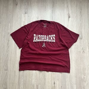 Vintage Arkansas Razorbacks OVB T-Shirt Mens XL Red Embroidered 90s NCAA Tee